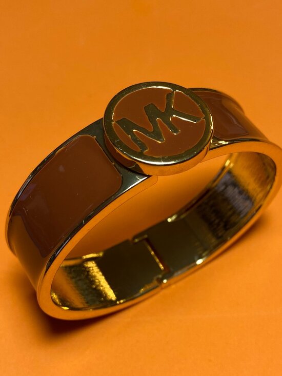 Michael Kors Hinged Brown MK logo Bracelet - Picture 4 of 4